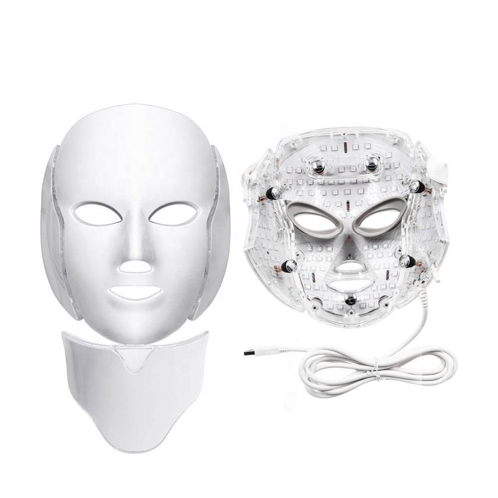 Led Facial Masks - Multifonctionnel a 7 Couleurs Lumiere Led Therapie Masque De Visage Appareil De Suppression Des Rides Articles De beaute
